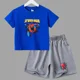 thumbnail image 3 of Conjunto de 2 piezas de camiseta y pantalones cortos deportivos para niños de Marvel Spider-Man, conjunto de verano para bebés de 3 a 12 años, ropa de marca de dibujos animados para niños, 3 of 5