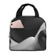 thumbnail image 1 of Easygdp Black White Fluid Sculpture Bolsa Térmica Premium - Tela Oxford Impermeable, Gran Capacidad, Bolsillo Frontal, Unisex para Trabajo, Escuela, Actividades al Aire Libre y Picnics, 1 of 8
