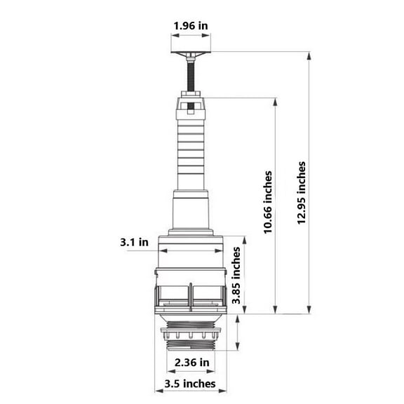 Top Button Flush Valve Replacement for a Porcher Veneto Toilets