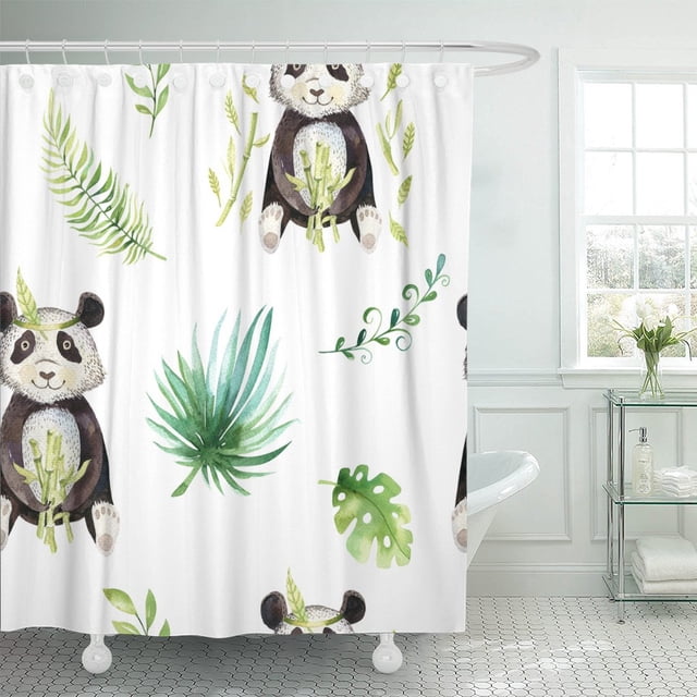 ABPHQTO Bebé Animales Guardería Acuarela Boho Tropical Dibujo Niño Cortina de ducha linda 152x180 cm ABPHQTO PKNMT60x72Shower-5976