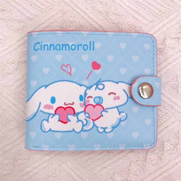 Kawaii Hello Kitty Cinnamoroll My Melody Kuromi Sanrios, monedero informal de Pu, monedero, Tarjetero con botones gym unisex