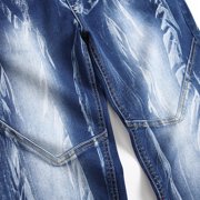 Isvgxsz New Denim Pants for Men Casual Comfort Waist Skinny Pants Men Print Quick Drying Long Pants Pocket Button Front Mid Waist Skinny Jeans For Men Light Blue Xl