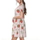 thumbnail image 2 of Easygdp Strawberry Floral para Vestido Transpirable de Mujer, Vestido Suelto de Manga Corta con Pliegues y Bolsillos para el Verano, 2 of 6