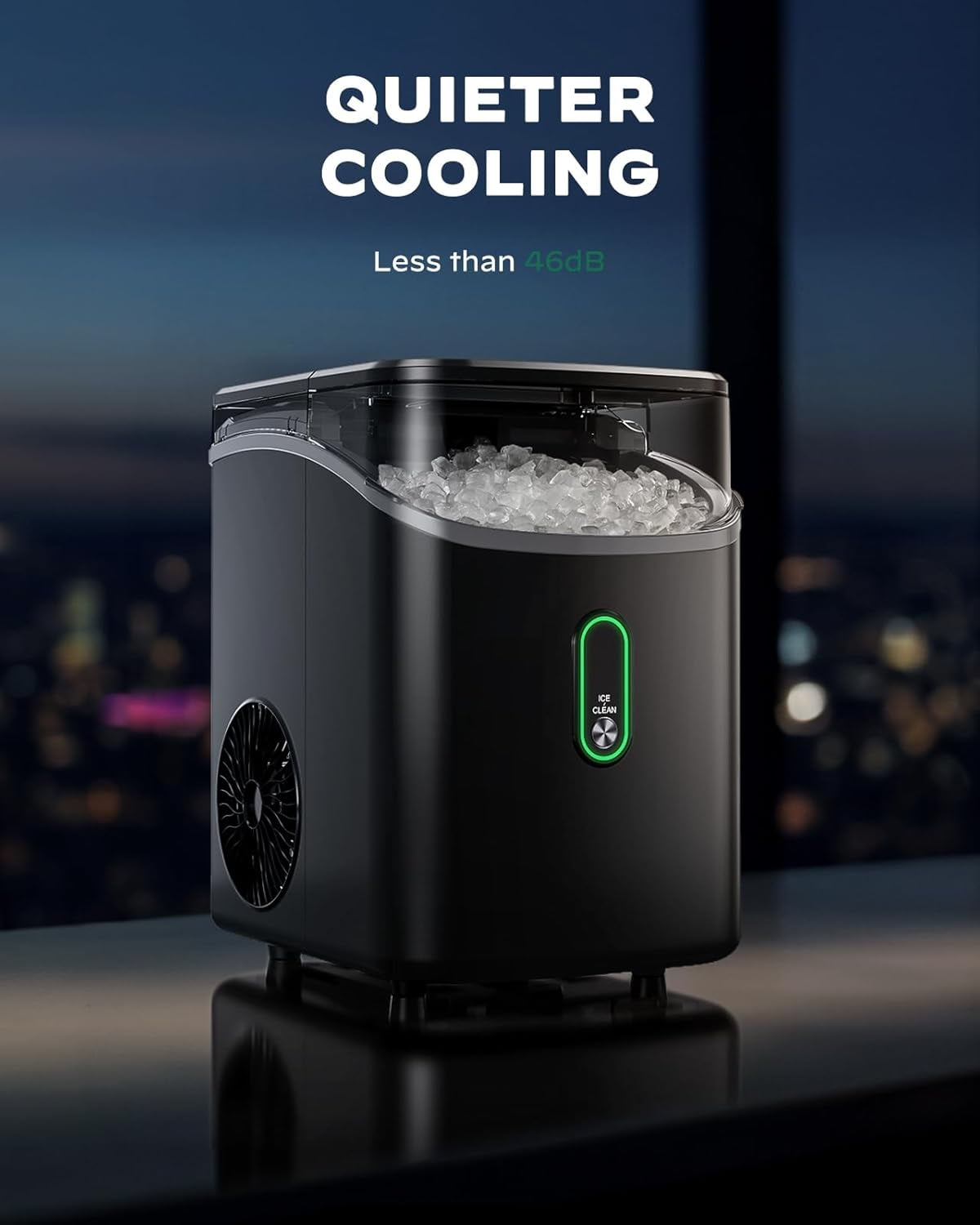 Ice Maker Countertop,  Ice Maker with Soft Chewable Ice, One-Click Operation Ice Machine with Self-Cleaning, 33lbs/24H for Home,Kitchen,Office