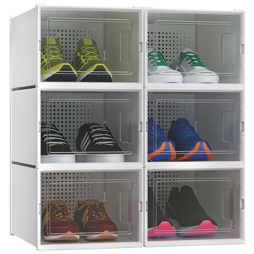 clear stackable shoe organizer