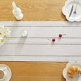 thumbnail image 3 of XmhyTop Table Runner, Rustic Farmhouse Table Runners with Tassels, Boho Cotton Linen Table Runner for Table Decorations, Holiday Party and Wedding, 108 Inches, Ivory, 3 of 4