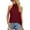Red, variant on Women's Tank Top Summer Clothing Sleeveless Halter Mock Turtleneck Vest Solid Color T-shirt Loose Casual Pleated Front Blouse,S-2XL