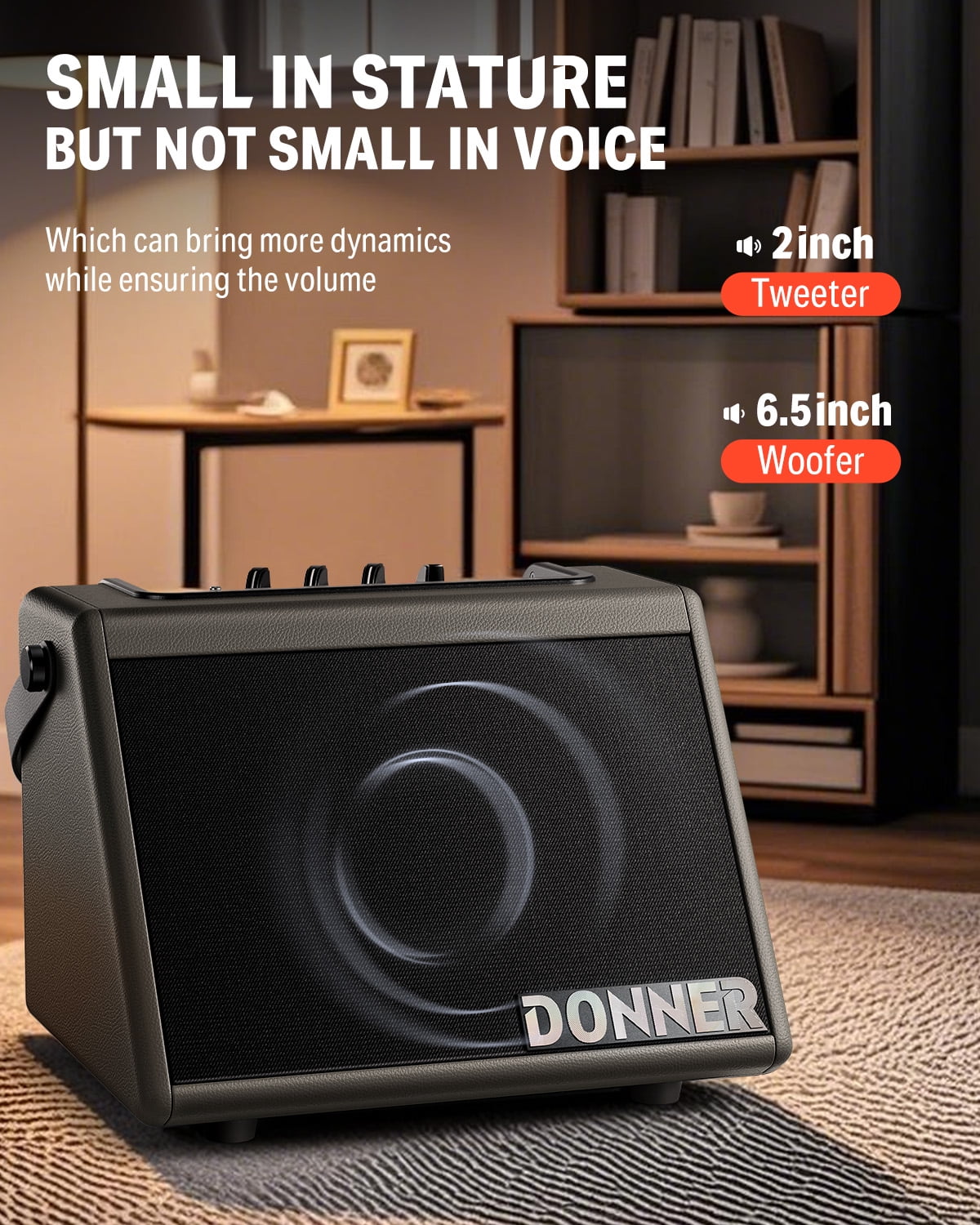 Donner Electric Drum Amp, 20W Mini Wireless Beginner Electronic Drum Amplifier Keyboard Speaker for Home Practice Oudoor