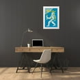 thumbnail image 3 of Retrobot 13x18 White Modern Wood Framed Museum Art Print Titled - Mechanical Space Man, 3 of 4