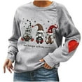 thumbnail image 1 of Birdeem Automne et Hiver Femmes Chandail Imprimé de Noël Col Rond Manches Longues Blouse Unie Hauts Chandails en Molleton, 1 of 4