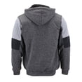 thumbnail image 4 of Boy’s Soft Sherpa Lined Two Tone Quilted Juniors ZipUp Fleece Hoodie Kids Jacket (MSM-40-3 Heathered Black, S(8) ), 4 of 6