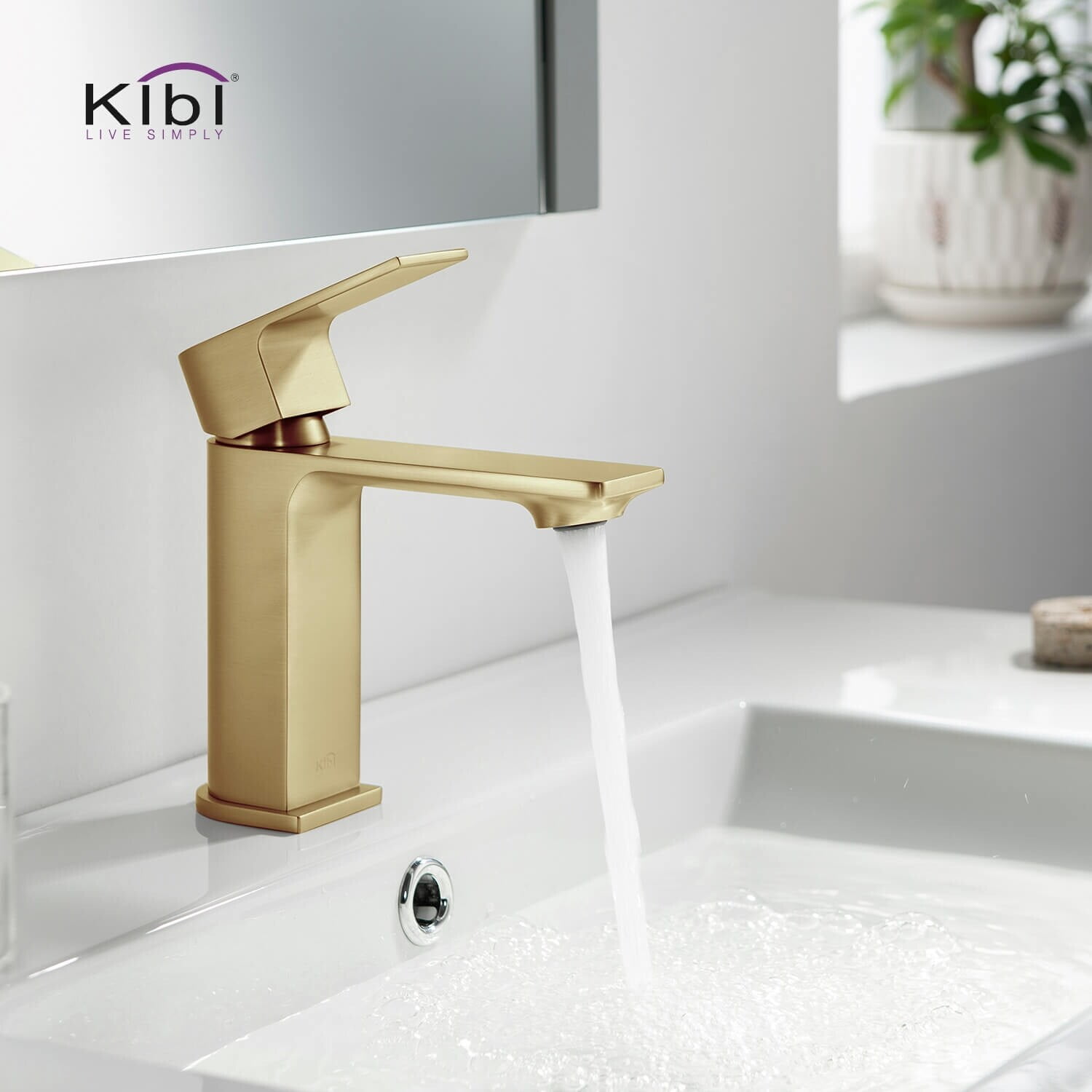 Kibi Mirage Single Handle Bathroom Vanity Sink Faucet with Pop Up Drain