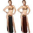 thumbnail image 3 of Sexy Costume Princess Leia Slave Miss Manners Uniform Carnival Cosplay Princess Leia Slave Costume Dress Gold Bra And NeckXL, 3 of 4