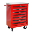thumbnail image 2 of Noble House 7-Drawer Rolling Tool Organizer Cart, Steel Mobile Chest Storage with Worktop for Garage Workshop, Red, 2 of 13
