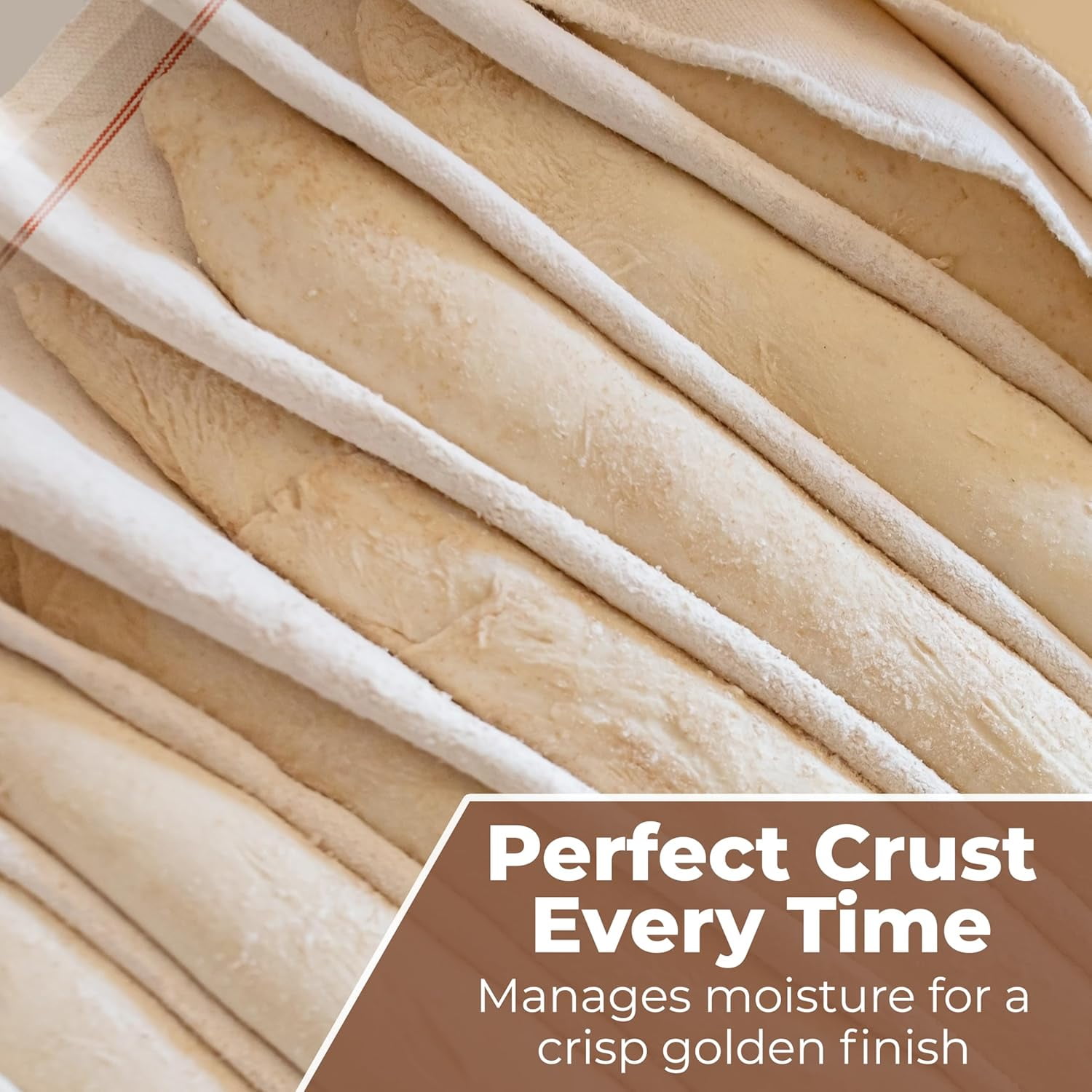 Premium Professional Bakers Couche, Extra Large Bread Proofing Cloth, 35" x 26" - 100% Natural Flax Linen with Storage Bag
