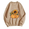 thumbnail image 3 of VKOYWKM Thanksgiving Sweatshirts Women Thanksgiving Pumpkin Graphic Sweatshirts Oversized Long Sleeve Casual Crewneck Sweatshirts Family Party Pullover Tops, 3 of 4