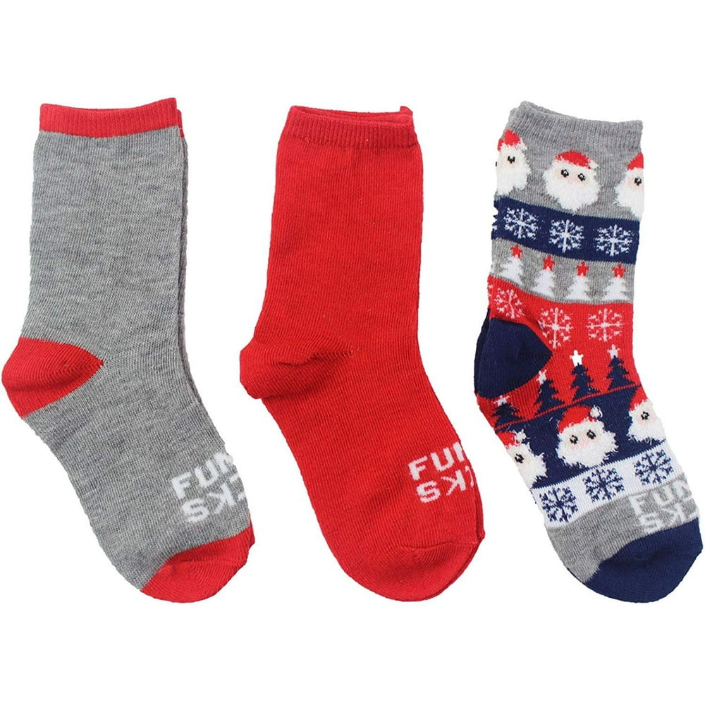 Funky Socks Funky Socks Kids 3Pack Crew Socks Holiday Mix (Ho Ho