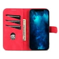 thumbnail image 2 of Premium Wallet Case for iPhone 14 Pro Max, Luxury PU Leather Flip Folio Cover with Card Slots Holder + Kickstand + Magnetic Clasp Glossy Case Soft Silicone Shockproof Protection Case, Red, 2 of 8