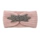 thumbnail image 1 of Diadema deportiva de lana tejida con piedras preciosas de seis hojas con incrustaciones de diamantes de estilo europeo y americano, accesorio para el cabello cálido y tejido a mano, 1 of 6
