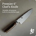 thumbnail image 2 of Shun Premier 6" Chef's Knife, Handcrafted Japanese Kitchen Knife for Professional and Home Chefs, VG-MAX Core with Damascus Stainless Steel Cladding, Pakkawood Handle, 2 of 7