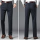 thumbnail image 4 of Pantalones largos para hombre, lisos, informales, de negocios, con bolsillos, para exteriores, con botones y cremallera, de poliéster., 4 of 5