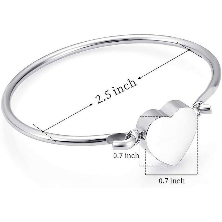 Hearbeingt Memorial Ashes Bracelet - Adjustable Stainless Steel Keepsake Bangle For Cremation Ashes Or Hair