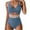 Blue, variant on Coorders No Boundaries One Piece Swimsuit, Women's Tummy Control Cutout High Waisted Scoop Neck Trim Bathing Beach Swimsuit,Black,L