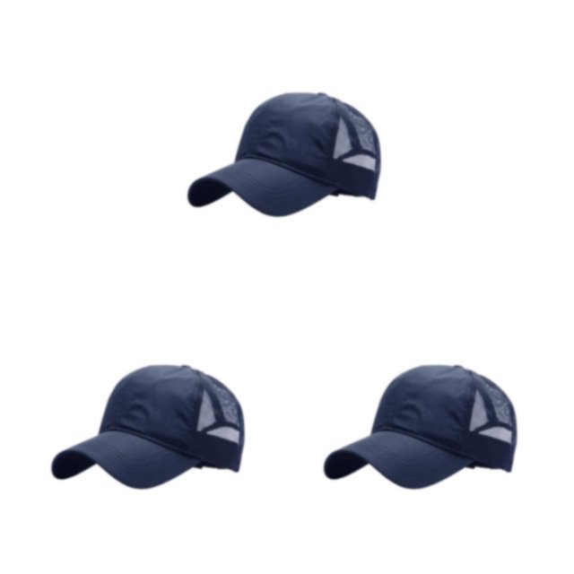 maskred Men S Peaked Cap With Sun Protection Beat Heat And Stay In Style Polyester For Male Baseball Cap Hat Adjustable Strap Dark blue L 54-59cm 3Set