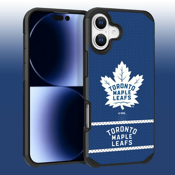 Apple iPhone 16 (6.1) - NHL Licensed Toronto Maple Leafs Team Logo on Jersey Textured Dual Layer Case