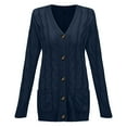 thumbnail image 5 of Vedolay Sweaters for Women Simple Solid Color Fashion Cardigans Jacket Coat Navy,M, 5 of 5