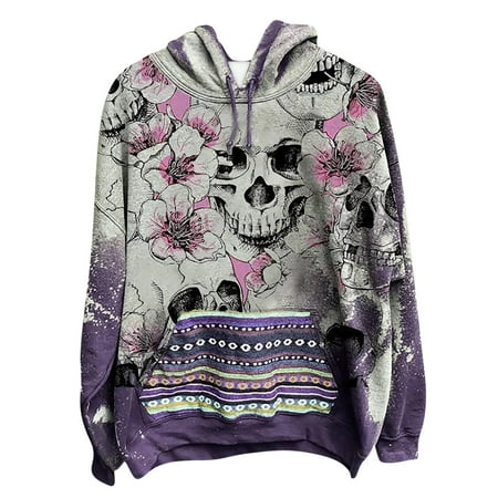 

Long Sleeve Shirts for Women Under Scrubs Men s And Women s Retro Hooded Printed Tops Sweater Sun And Moon Printed Letters Printed Distressed Tops Long Sleeve Shirts Casual