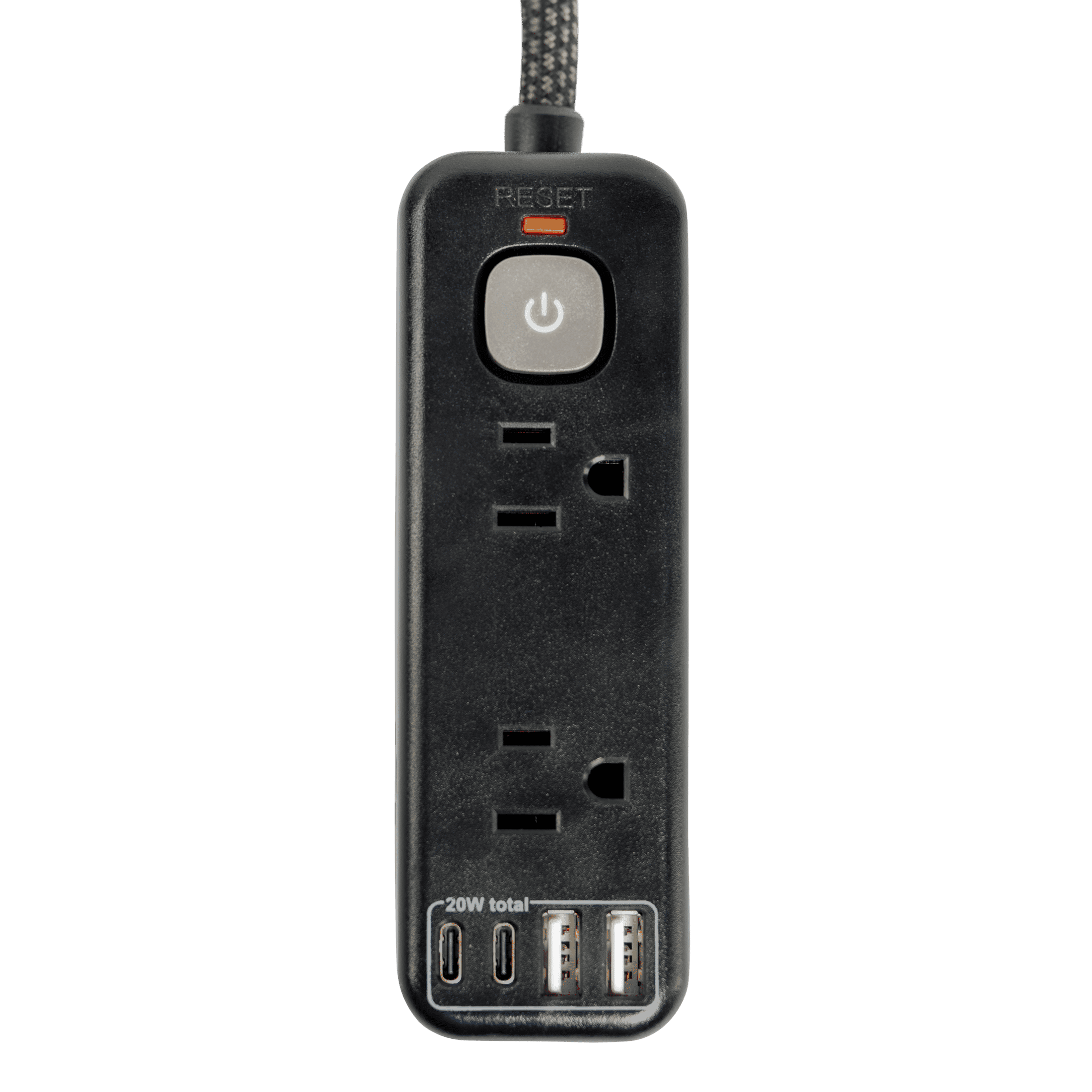 (2 pack) Hyper Tough USB Power Strip, 3ft Extension Cord, 6 Outlet, USB-A, USB-C, 900J Surge Protector, Black