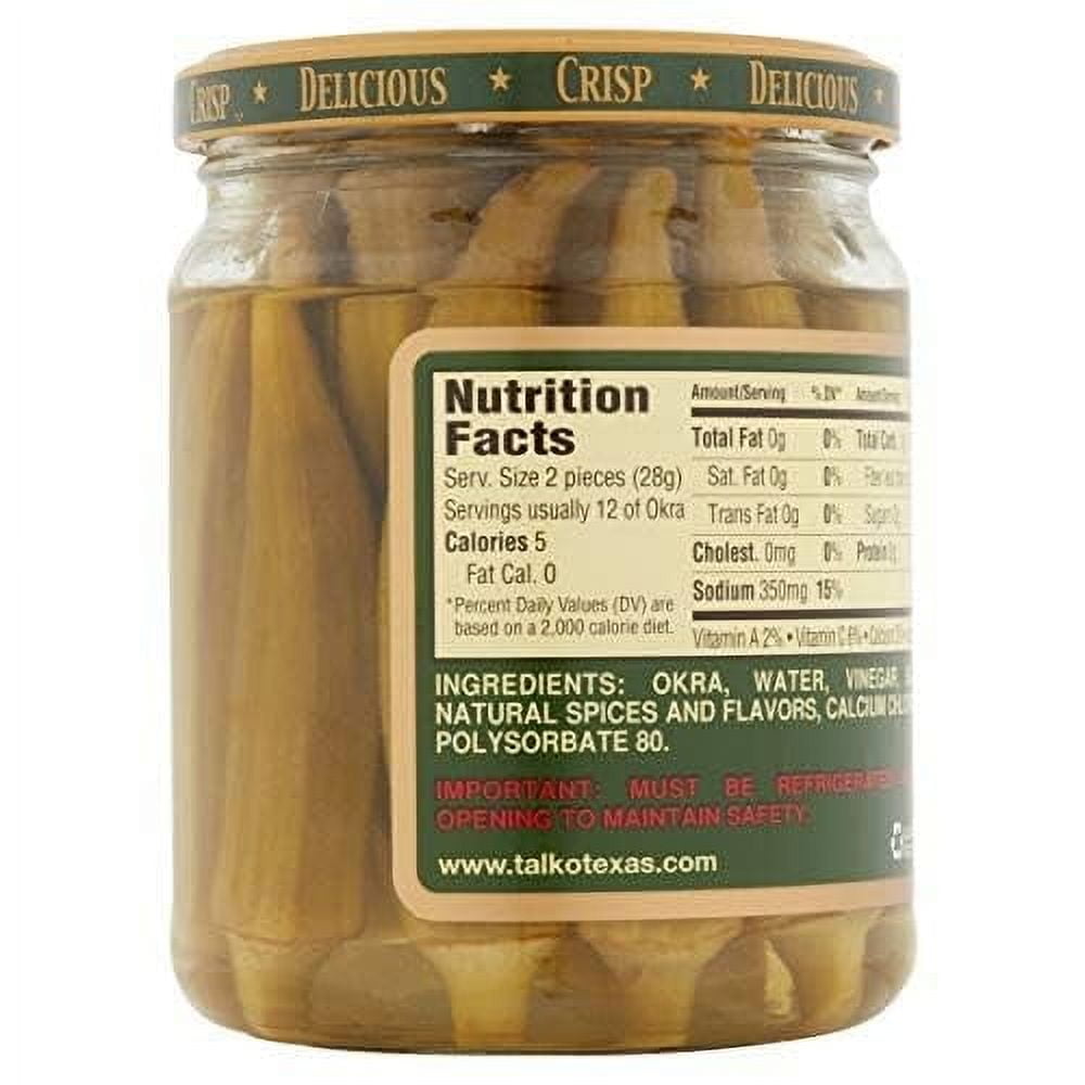 Talk O' Texas Crisp Okra Pickles Mild 16 Oz (Pack of 3) by Talk O Texas