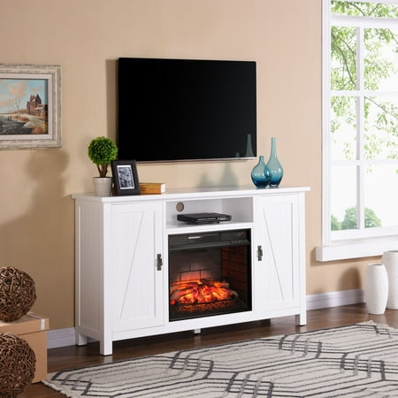 Alford Farmhouse Style Infrared Electric Fireplace Tv Stand For