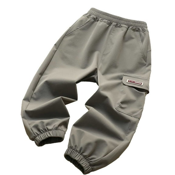 Gyexs Cargo Pants for Girls 10-12 Elastic Waistband Streetwear Preppy Clothes School Uniform Pants for Girls Streetwear (1, 150)