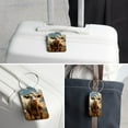 thumbnail image 6 of Cartoon Cow Square PU Leather 2 Pack Travel Tag - Bag Tag - Suitcase Tag with Privacy Cover and Stainless Steel Ring - Suitable for Travel, Backpack, and Handbag, 6 of 7