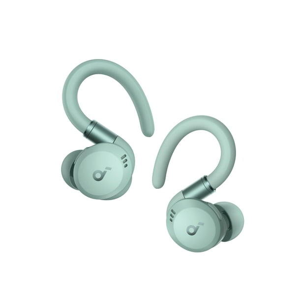 Soundcore Sport X20 de Anker, auriculares de entrenamiento verdaderamente inalámbricos, ganchos para las orejas giratorios y extensibles, cancelación de ruido, graves profundos, IP68 a prueba de agua,