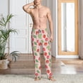 thumbnail image 4 of Bingfone Strawberry Floral Mens All Over Print Sleep Pajama Pants-Medium, 4 of 5