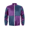 thumbnail image 3 of MSemis Mens Varsity Jackets Outerwear Horse Racing Coat Racer Streetwear Uniforms Costume Purple M, 3 of 7