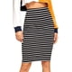 thumbnail image 1 of Falda de tubo ajustada a rayas hasta la rodilla con cintura elástica para mujer Negro - CH Negro - CH Xishao ropa, 1 of 2