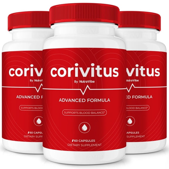 (3 Pack) Corivitus Capsules - Official Corivitus Pills to Maintain Overall Health, All Natural Blood Formula For Healthy and Stable Levels, Corivitus Review (180 Capsules)