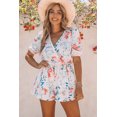 thumbnail image 4 of ABPHQTO Mameluco con mangas abullonadas y estampado floral para mujer, 4 of 5