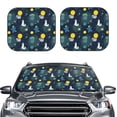 thumbnail image 2 of Balery 2 Piece Space and Animals Car Windshield Sun Shade|Foldable Front Windshield Shade for Car Front Window for Most Sedans SUV Truck-Small, 2 of 7