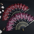 thumbnail image 4 of ACDANC Large Folding Fans for Dancing Fixed Metal Shaft for Fan Clap Fans for Line Dancing Style1, 4 of 4