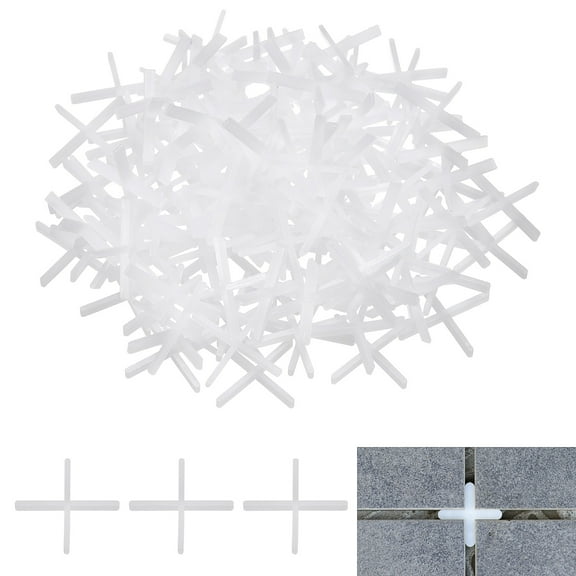 600Pack Tile Spacers, 1.5mm 1/16" Thick Cross Shape Wall Floor Tile Spacer, White