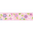 thumbnail image 1 of Scroll Floral Peel & Stick Border - Pink/White, 1 of 1