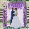 thumbnail image 4 of MQOUO 6Pcs Wisteria Garland Artificial Flowers Garland Fake Hanging Wisteria Vines Rattan Silk Hanging Flower Vines for Home Garden Outdoor Wedding Arch Party Ceremony Total 35.4Ft (Purple), 4 of 6