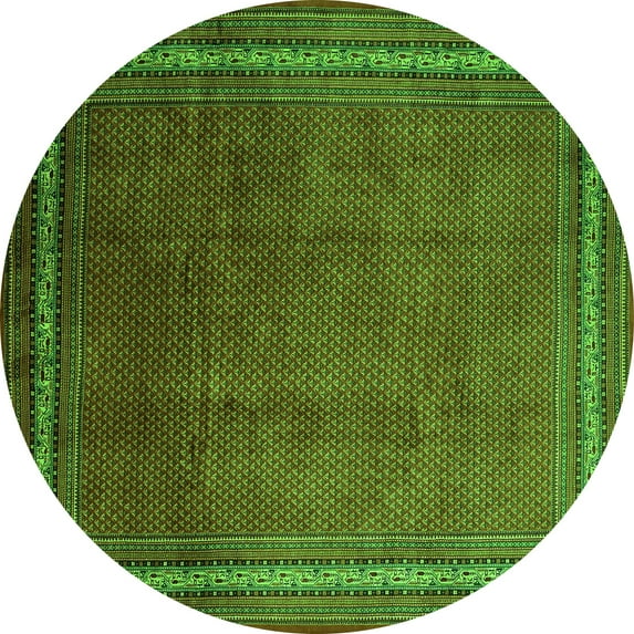 Ahgly Company Indoor Round Persian Green Traditional Area Rugs, 6' Round