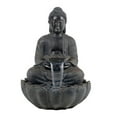 thumbnail image 2 of 24x20.5x34" Dark Gray Buddha Statue Water Fountain, Indoor Outdoor Polyresin Fountain with Light, 2 of 5