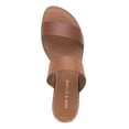 thumbnail image 4 of SUN STONE Womens Brown Slip-Resistant Strappy Ankle-Strap Buckle Accent Cushioned Quinn Round Toe Block Heel Zip-Up Dress Sandals Shoes 9.5 M, 4 of 10